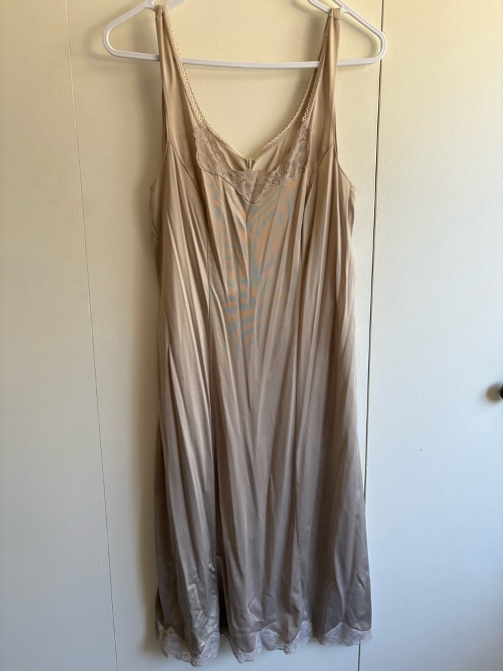 Vintage Lace-Trim Slip Dress